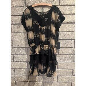 Line & Dot Tiered sheer dress Sz M embroidered front